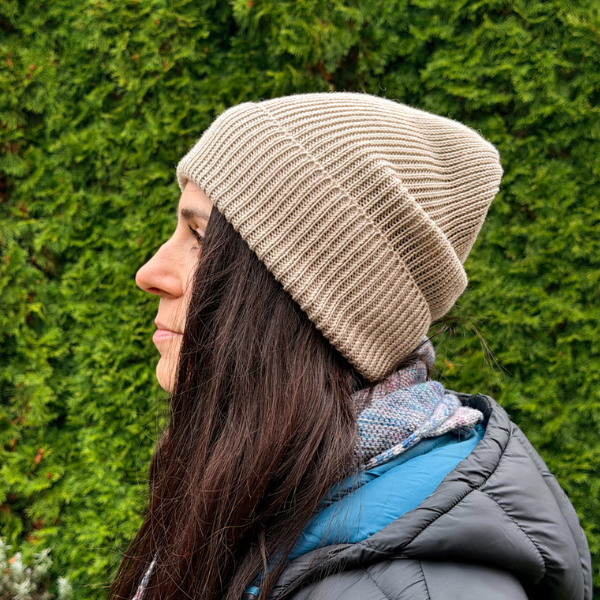 czapka z merino miękka naturalna włóczka