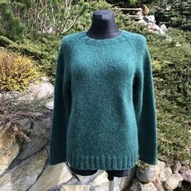 Ręcznie robiony Sweter AIR zielony leśny 19 handmade
