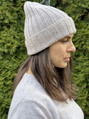 HELLI – czapka beanie wywijana 100% baby merino 23 Jasny Beż