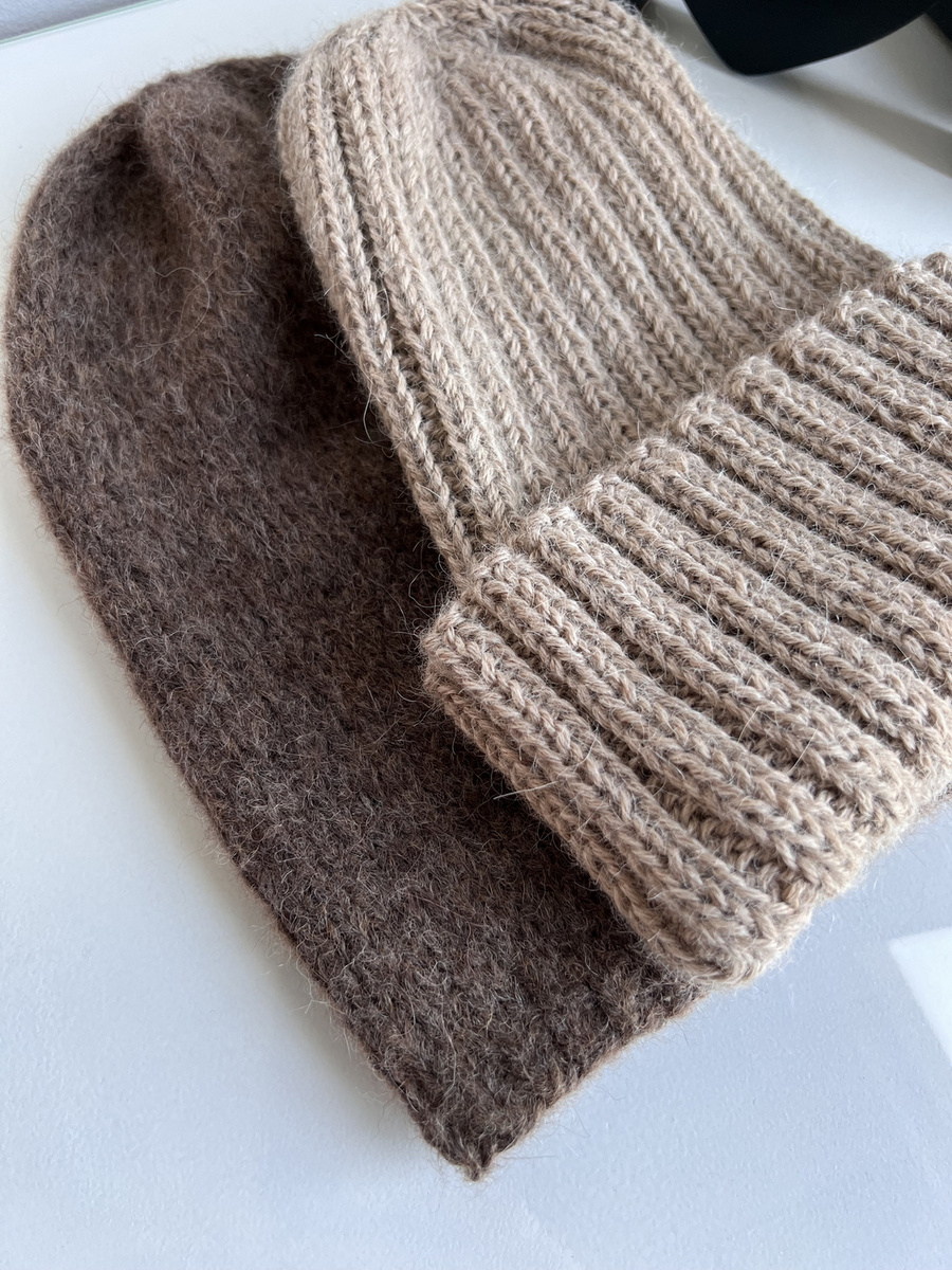 Ręcznie robiona Czapka wywijana LAURIN 100% Alpaka 2020 Jasny