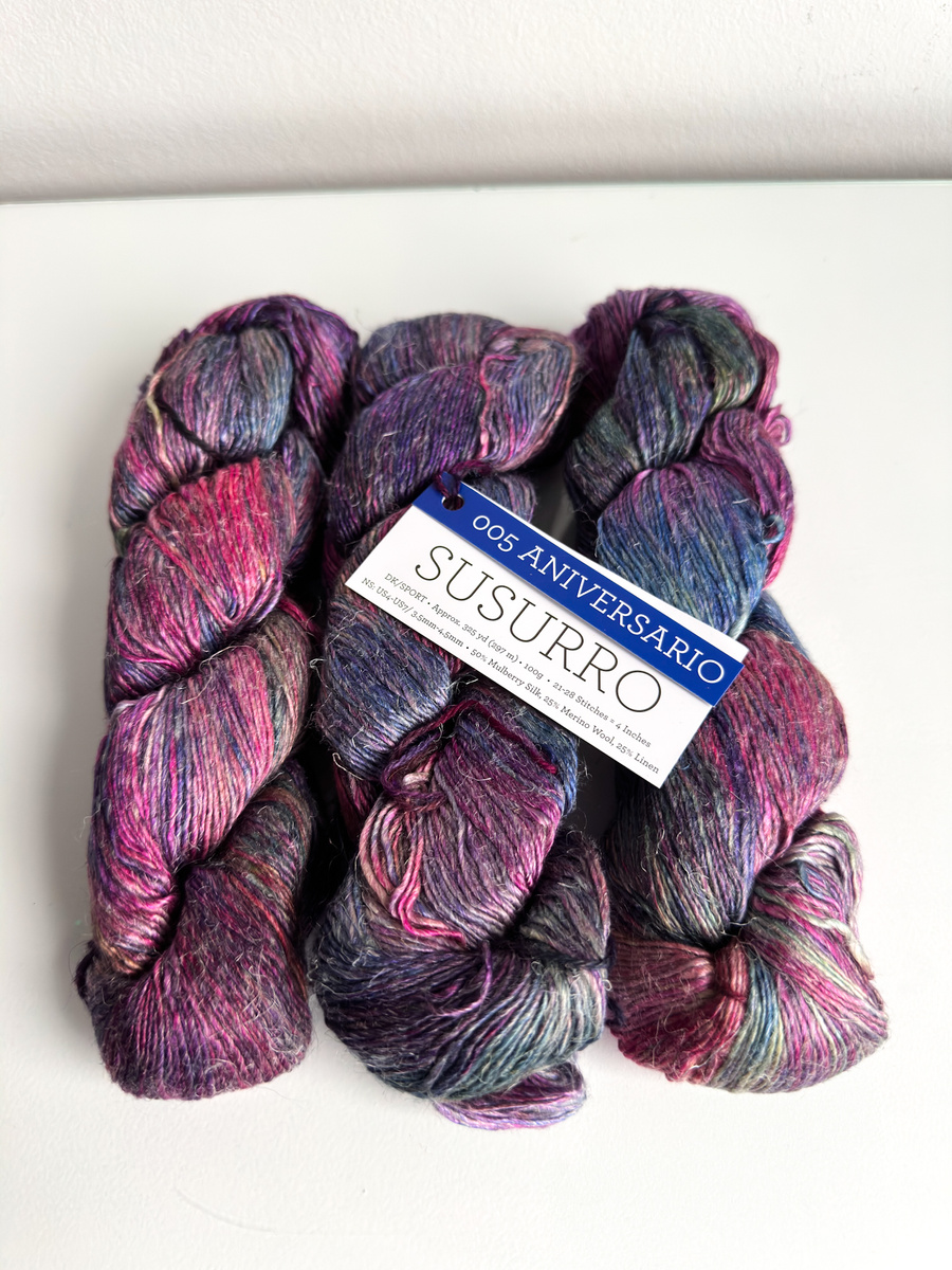 Ręcznie farbowana włóczka Malabrigo SUSURRO jedwab, len i merynos SUS005 ANIVERSARIO