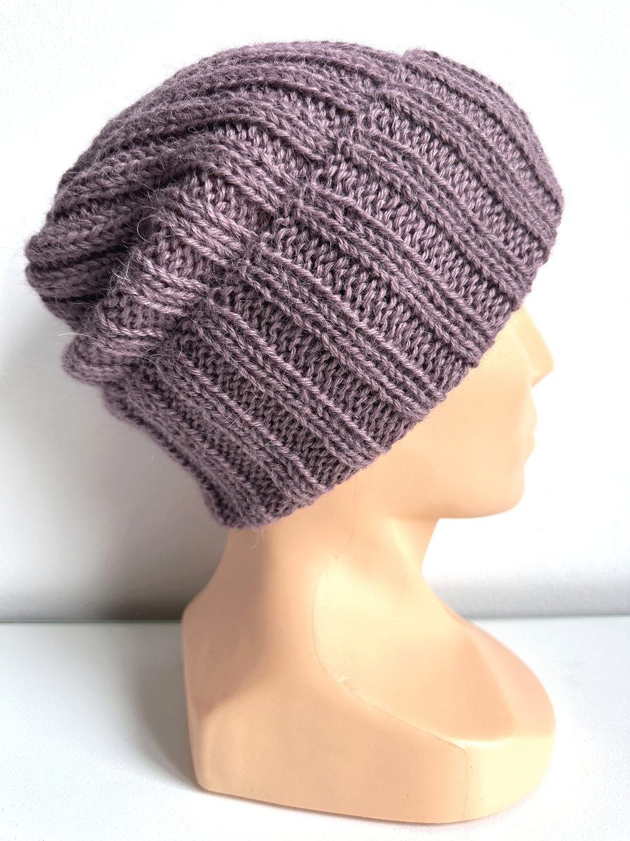 LAURIN – czapka wywijana z 100% alpaki 3800 fiołkowo różowy