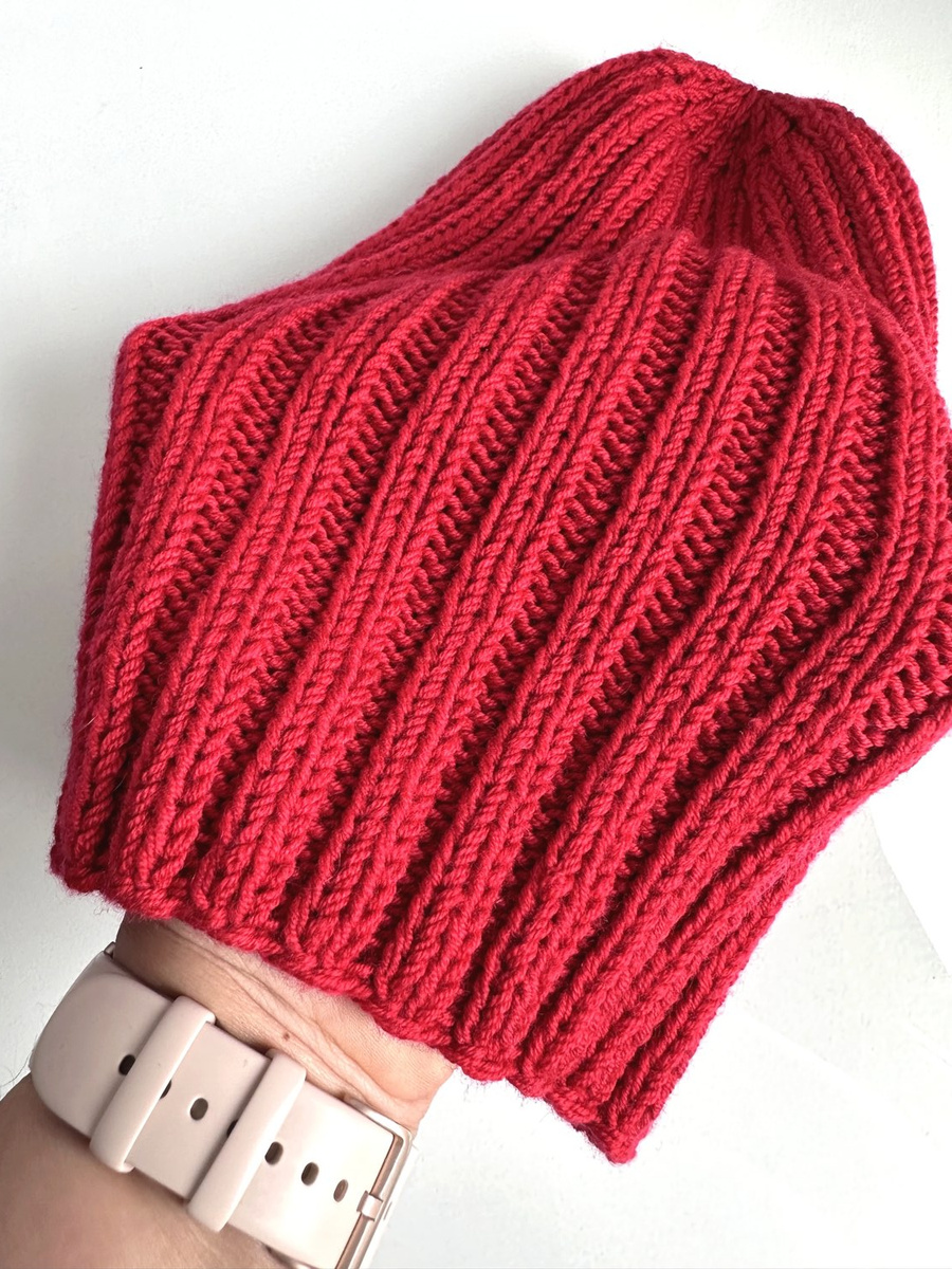 Czapka zimowa damska HELLI 100% Baby Merino 16 Czerwony