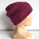 AUREA – ręcznie robiona czapka beanie baby merino + moher i jedwab damska/dziecięca 41/17 Śliwka