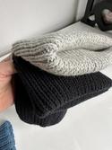 NANA – czapka wywijana beanie z wełny 100% baby merino 22 jasny szary