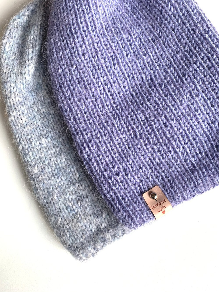 Handmade women's hat AUREA 100% Baby Merino plus mohair and silk 25/11 Lavender