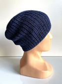 KIARA – czapka z alpaki damska 100% alpaka 5575 granatowy beanie zimowa