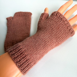 Wełniane Mitenki 100% Alpaka Blush