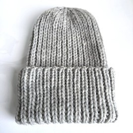 JANKA – gruba czapka zimowa damska z wełny 53 Jasny Szary