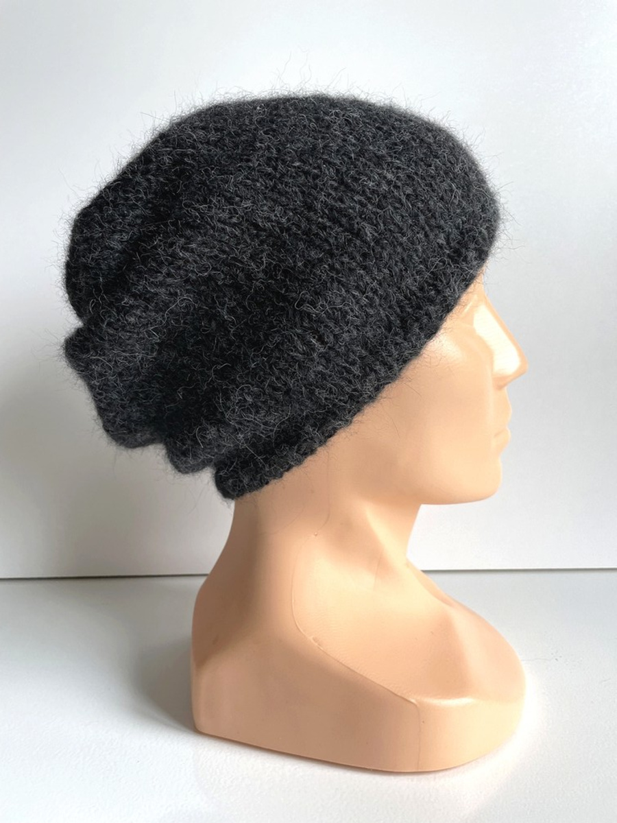 CHMURKA Handgemachte Beanie-Mütze aus Alpaka 06 Anthrazit