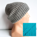 KIARA Turn-Up Beanie 100% Alpaca 2918 niebiesko-turkusowy ciemny