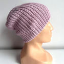 NANA – czapka beanie z wełny 100% baby merino 54 Pudrowy Róż