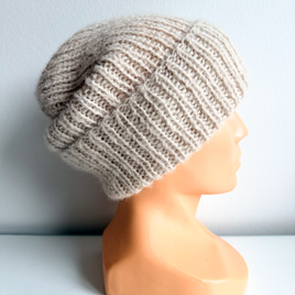 MORGANA – czapka damska handmade alpaka + jedwab 9036/40 Marcepan