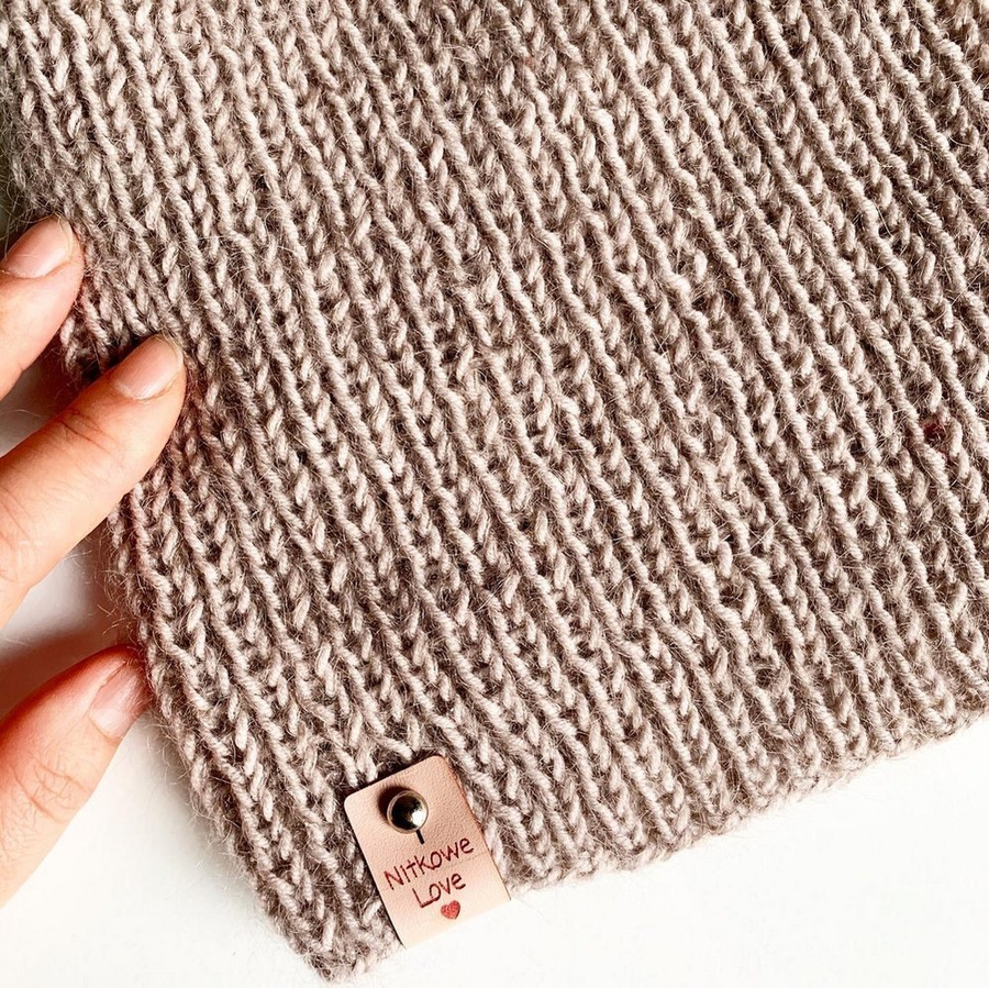 AUREA – czapka beanie handmade baby merino + moher i jedwab damska 23/20 Jasny Beż