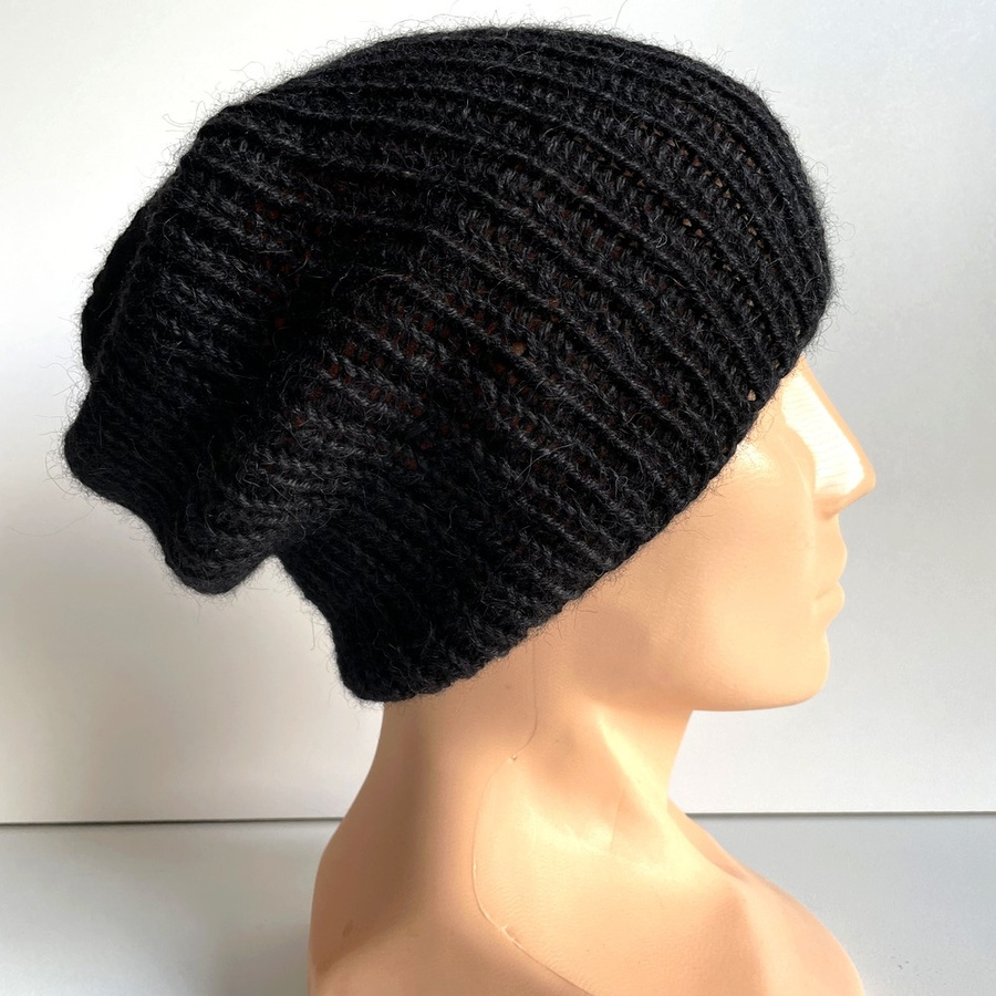 KIARA Beanie-Mütze aus Alpaka 100% Alpaka 8903 Schwarz