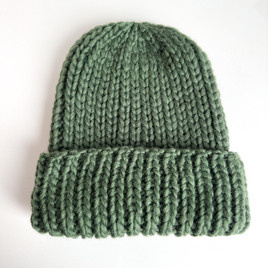 JANKA – gruba czapka zimowa z wełny damska 97 Ciemny Bluszcz