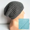 KIARA – czapka z alpaki 100% beanie 2917 turkusowy zimowa