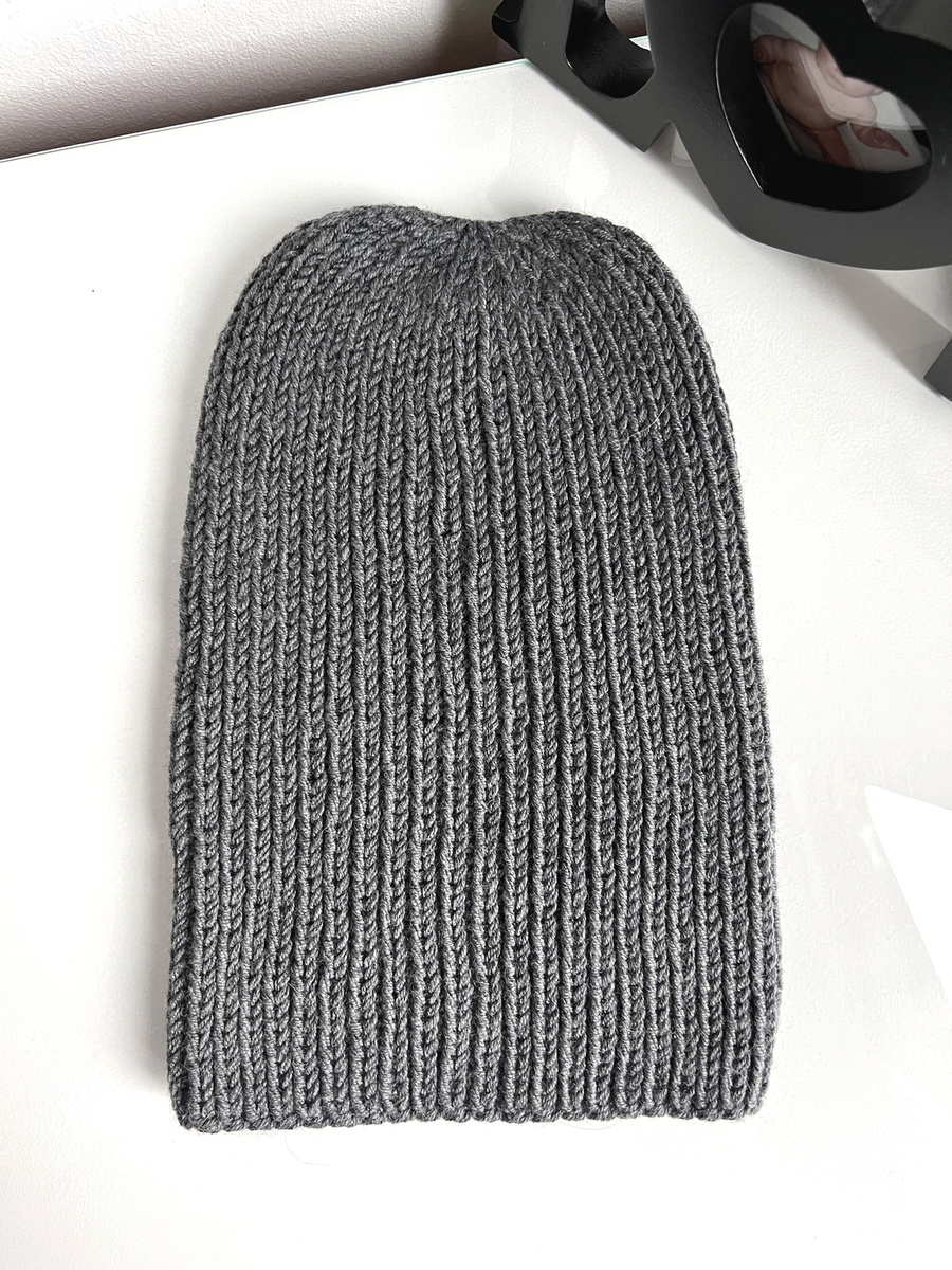 NANA – czapka beanie z wełny baby merino 20 ciemny szary, jesienno-zimowa