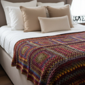 Koc wełniany Granny Square 140x180 cm – Jesienna mozaika 8108