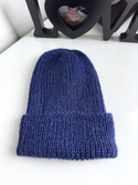 KIARA – czapka z alpaki damska 100% alpaka 7895 ciemnozielona, wywijana beanie zimowa