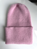 HELEN – czapka z 100% alpaki wywijana 3140 jasny róż