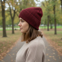 HELEN – czapka z 100% alpaki wywijana 9040 ostrokrzew