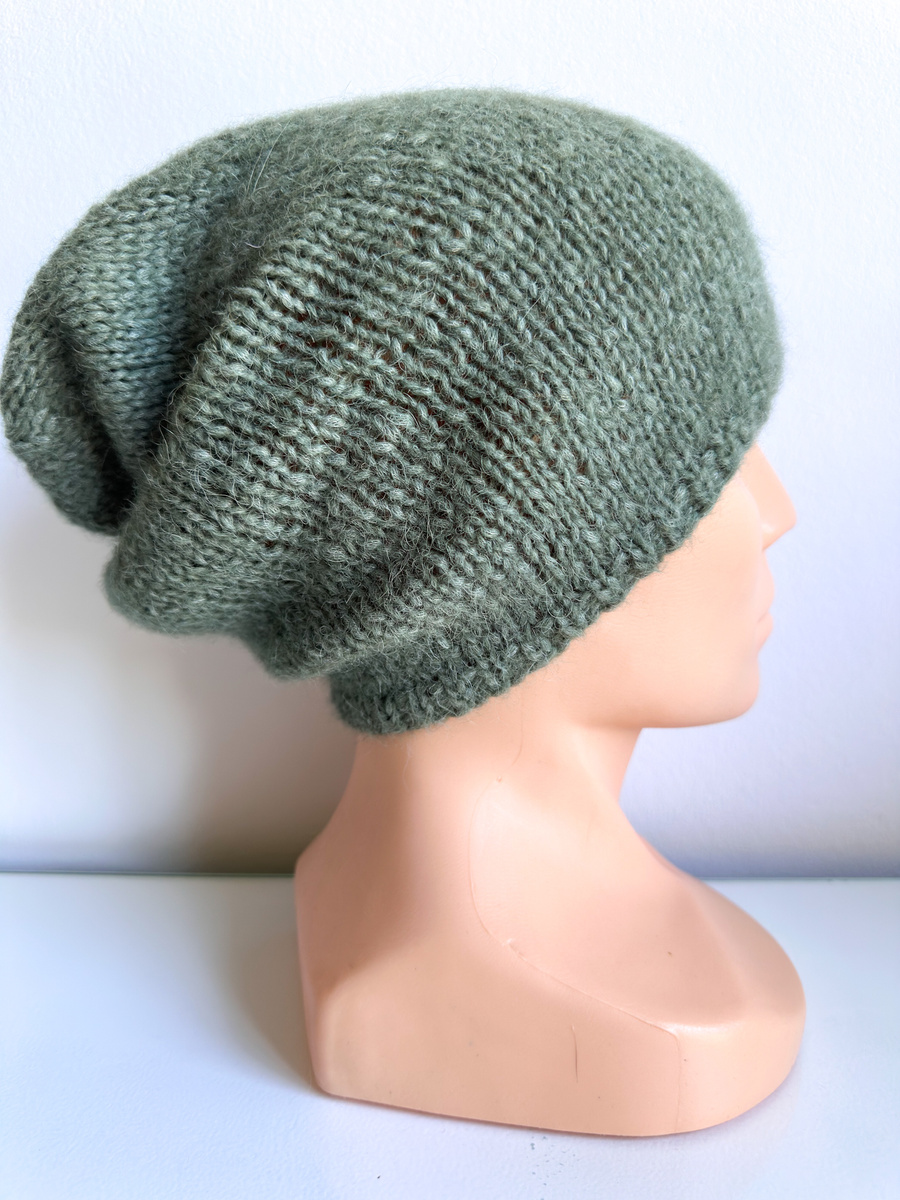 CHMURKA Beanie-Mütze aus Alpaka 48 antyczna zieleń