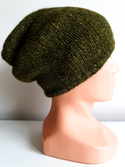 CHMURKA – ręcznie robiona czapka z alpaki 46 ciemna oliwka