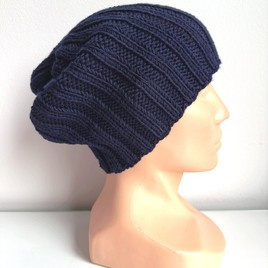 HELLI – czapka zimowa merino beanie 13 granatowy unisex 100% baby merino