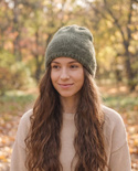 CHMURKA – czapka beanie z alpaki 48 antyczna zieleń