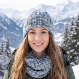 NELLI Handmade Merino Wool Beanie 24 Sprane Dżinsy