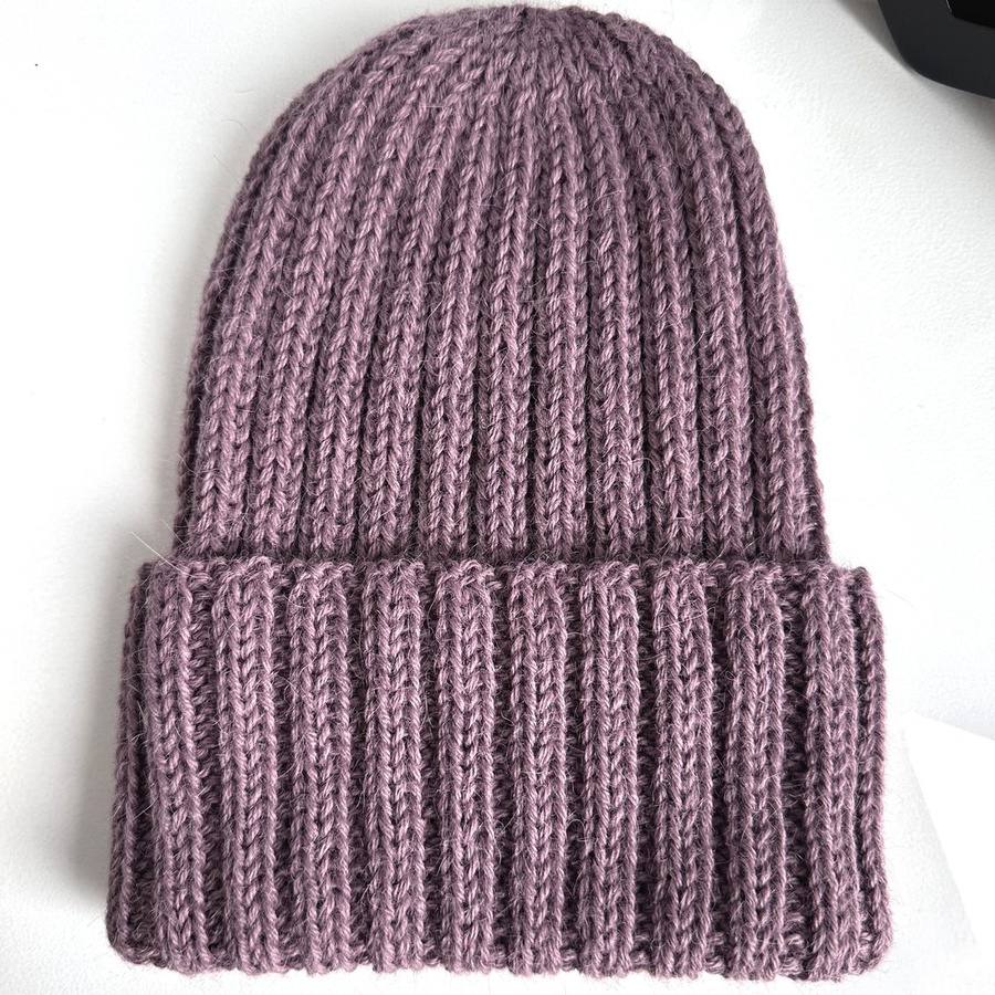 LAURIN Turn-Up Beanie 100% Alpaca 3800 fiołkowo różowy