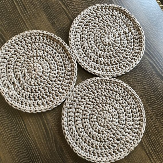 Sweterek, ocieplacz na świecę niebieskiPodkładka pod kubek ze sznurka bawełnianego 22 cm pomarańczowy
