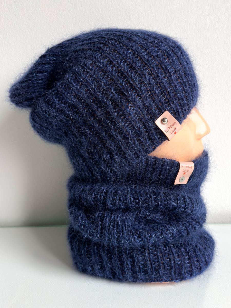 Ręcznie robiony KOMIN AUREA 100% Baby Merino plus moher i jedwab - WYBIERZ KOLOR