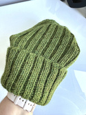 LAURIN Turn-Up Beanie 100% Alpaca 7238 zielona trawa