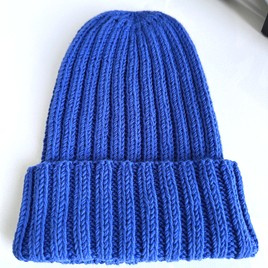 HELLI – czapka merino beanie wywijana 100% Baby Merino 33 Jaskrawoniebieski