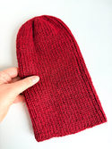 KIARA 100% Alpaca Beanie without a Turn-Up Cuff 3650 Burgundy