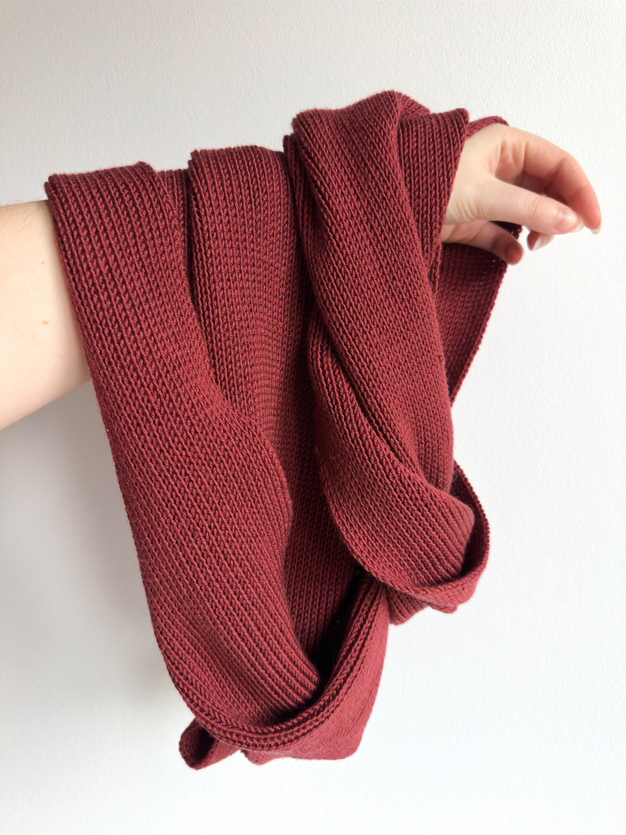 Wełniany komin zawijany 100% Baby Merino 51 Bordowy