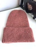 AUREA – ręcznie robiona czapka beanie baby merino + moher i jedwab dziecięca/damska 48/33 Blush