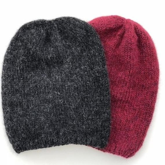 CHMURKA Handgemachte Beanie-Mütze aus Alpaka 06 Anthrazit