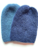 AUREA – ręcznie robiona cienka czapka beanie merino + moher i jedwab damska 42/27 Petrol