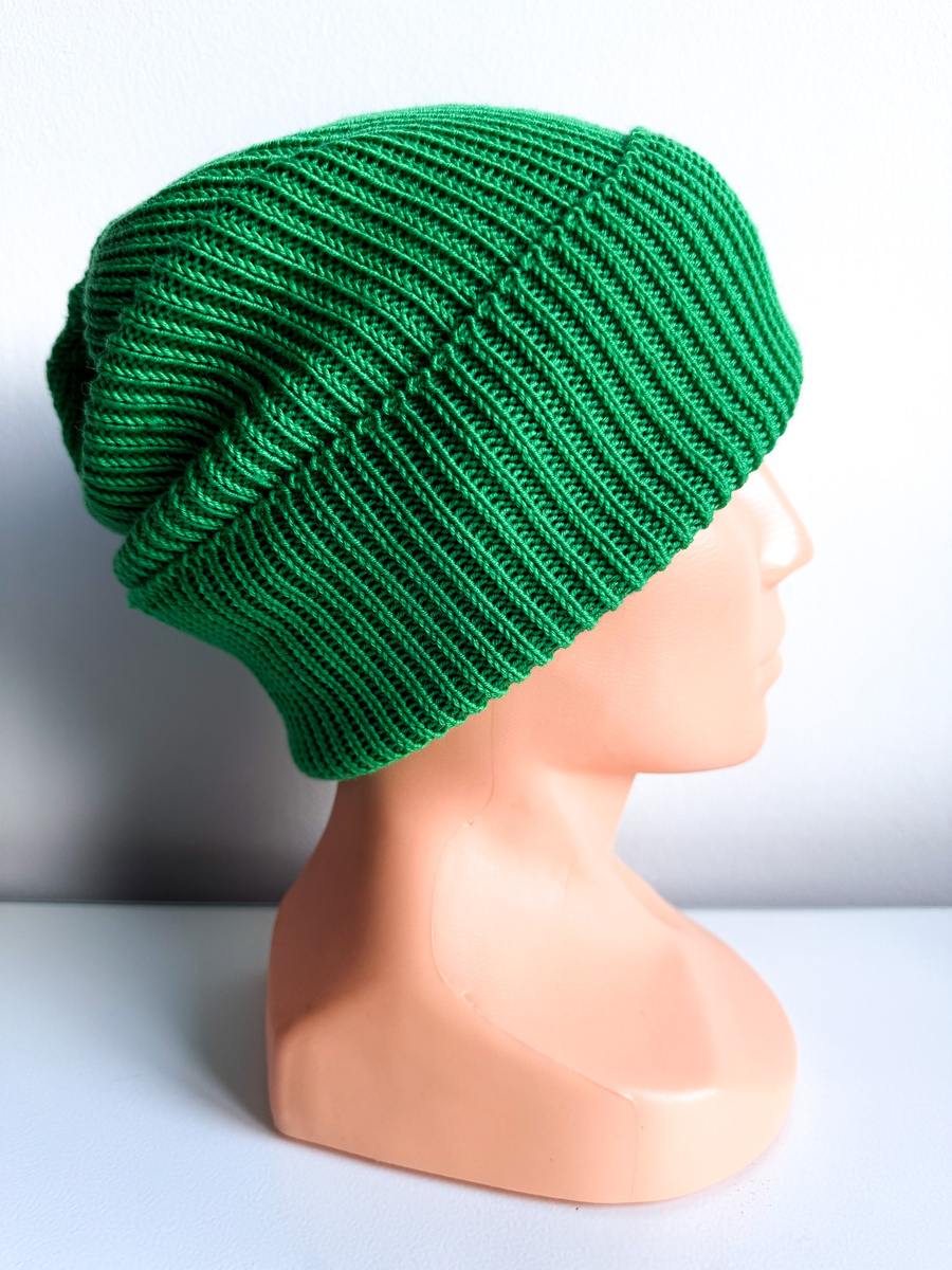 VARELLA – czapka beanie z wełny merino 31 jaskrawozielona