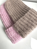 MARGARET Handmade Turn-Up Beanie Alpaca Mohair and Silk 2020/20 Jasny Nugat