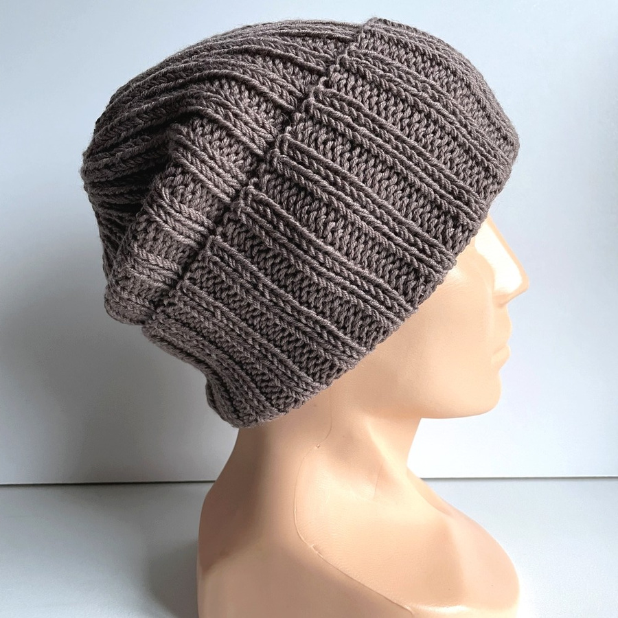 HELLI – czapka beanie wywijana z wełny baby merino 100% 17 beż, jesienno-zimowa, unisex