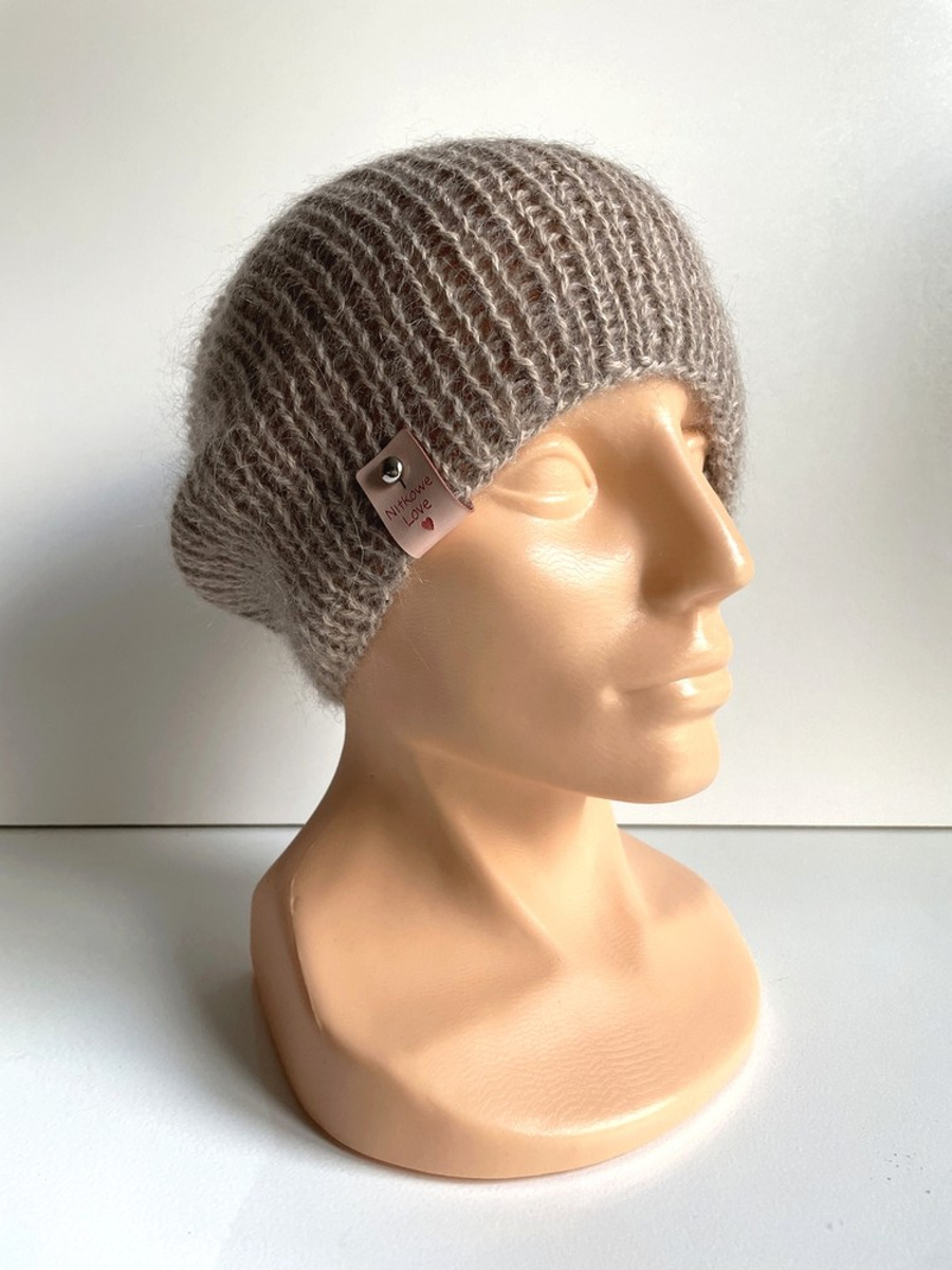 MARI – czapka beanie z alpaki, moheru i jedwabiu ręcznie robiona 2020/20 beżowy