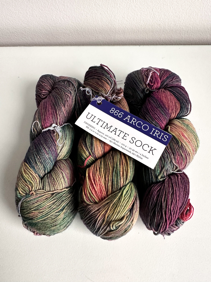 Ręcznie farbowana włóczka Malabrigo ULTIMATE SOCK merynos z nylonem US866 Arco Iris