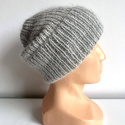 AUREA – ręcznie robiona czapka beanie baby merino + moher i jedwab damska dziecięca 22/44 Jasny Szary