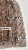 KIARA Alpaca Beanie for Women 100% Alpaca 607 Brown