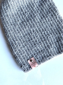 KIARA – czapka z alpaki 100% beanie 501 jasny szary damska zimowa