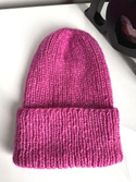 CHMURKA – czapka z alpaki damska ręcznie robiona 39 magenta